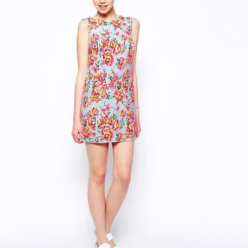 Neon Floral Tunic Dress
